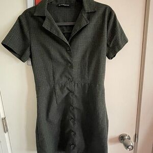 Brandy Melville Plaid Button Up Dress